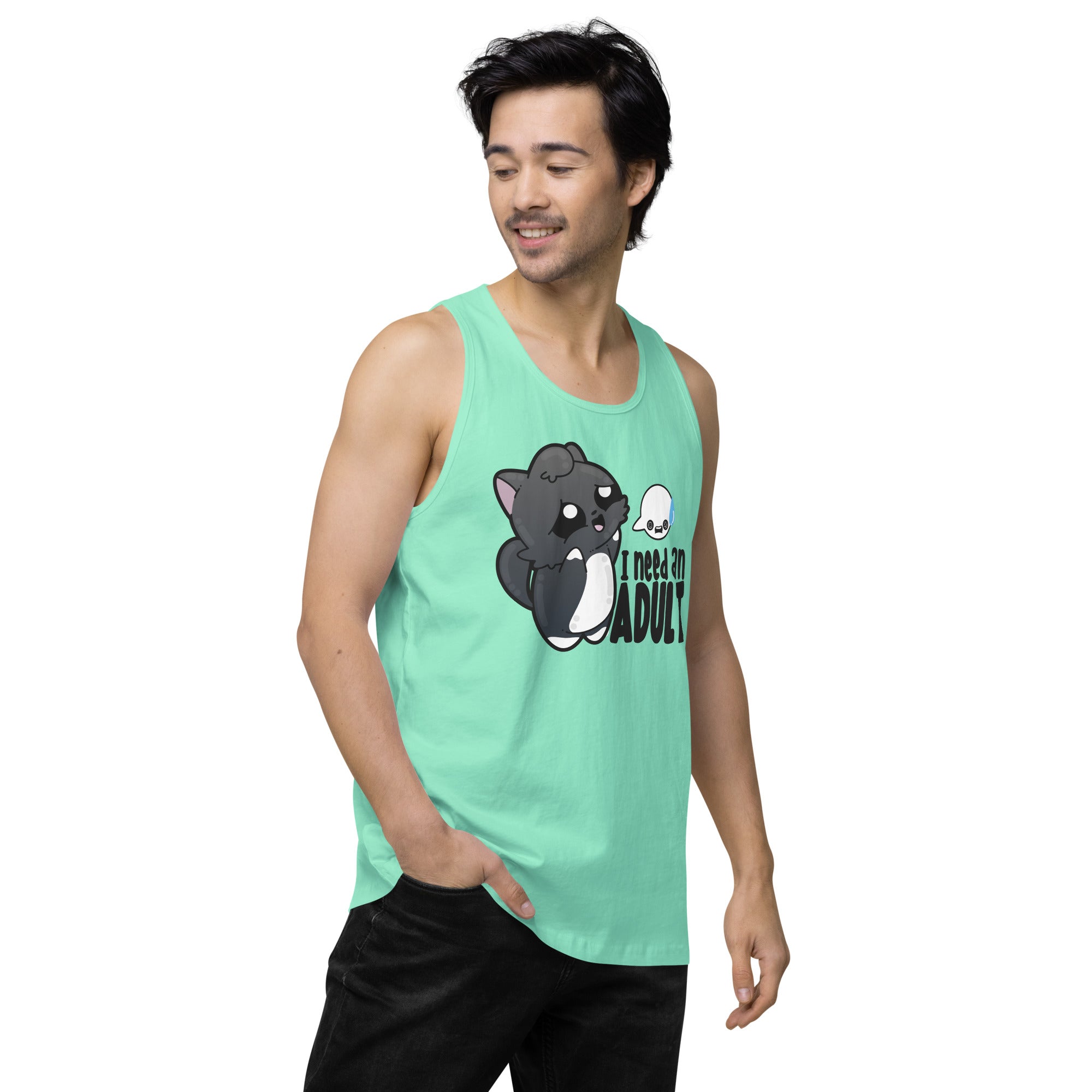 I NEED AN ADULT - Premium Tank Top - ChubbleGumLLC