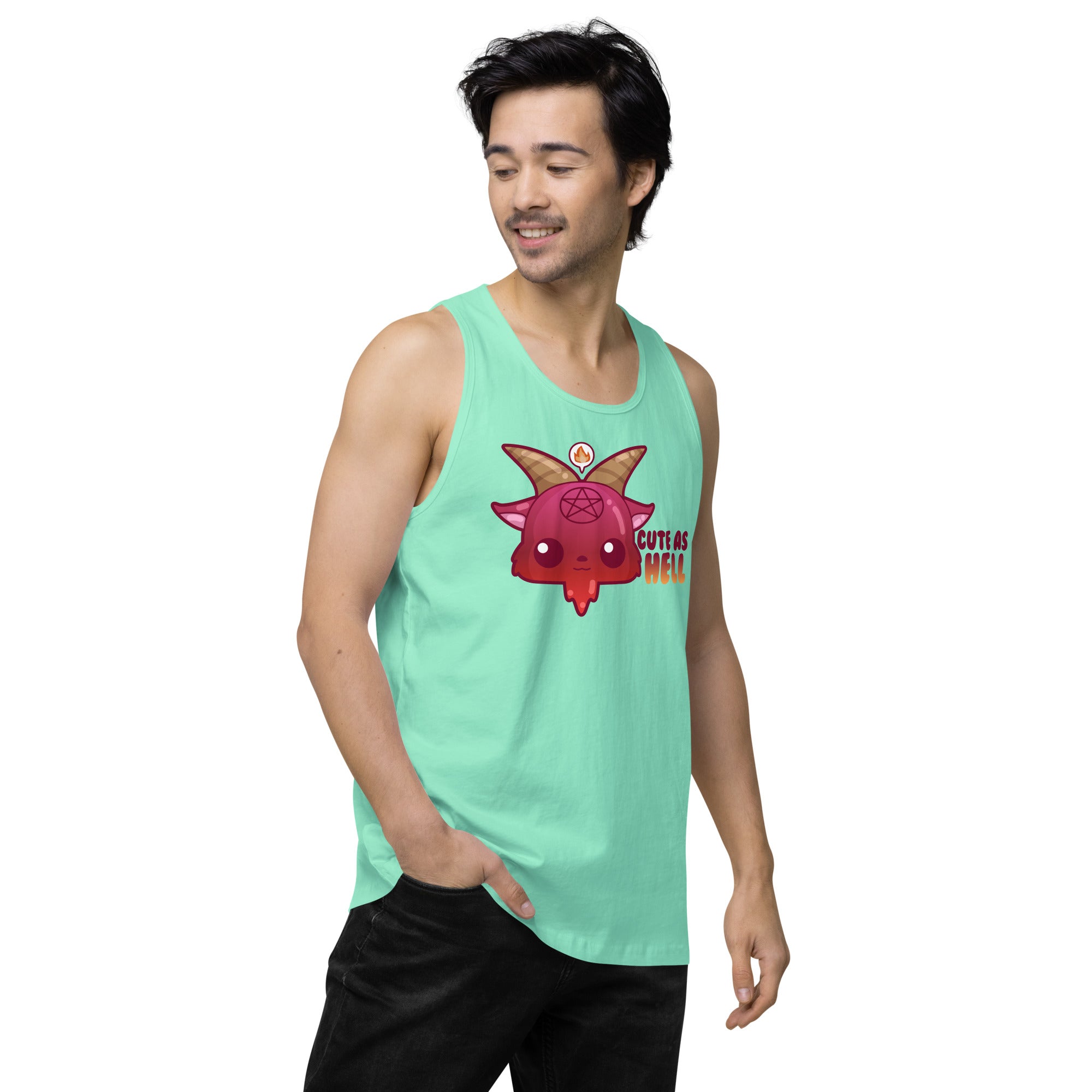 CUTE AS HELL - Premium Tank Top - ChubbleGumLLC