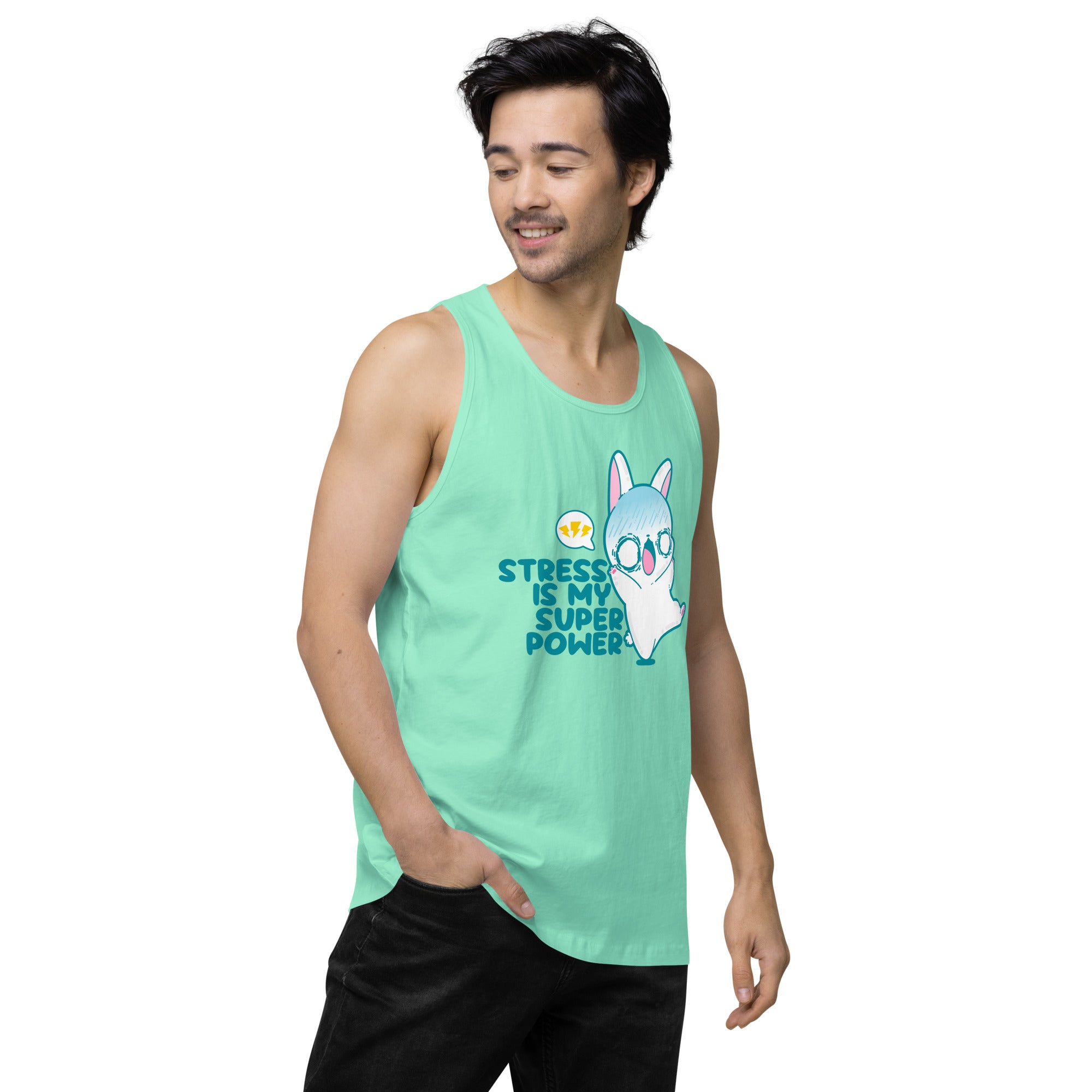 STRESS IS MY SUPERPOWER - Premium Tank Top - ChubbleGumLLC