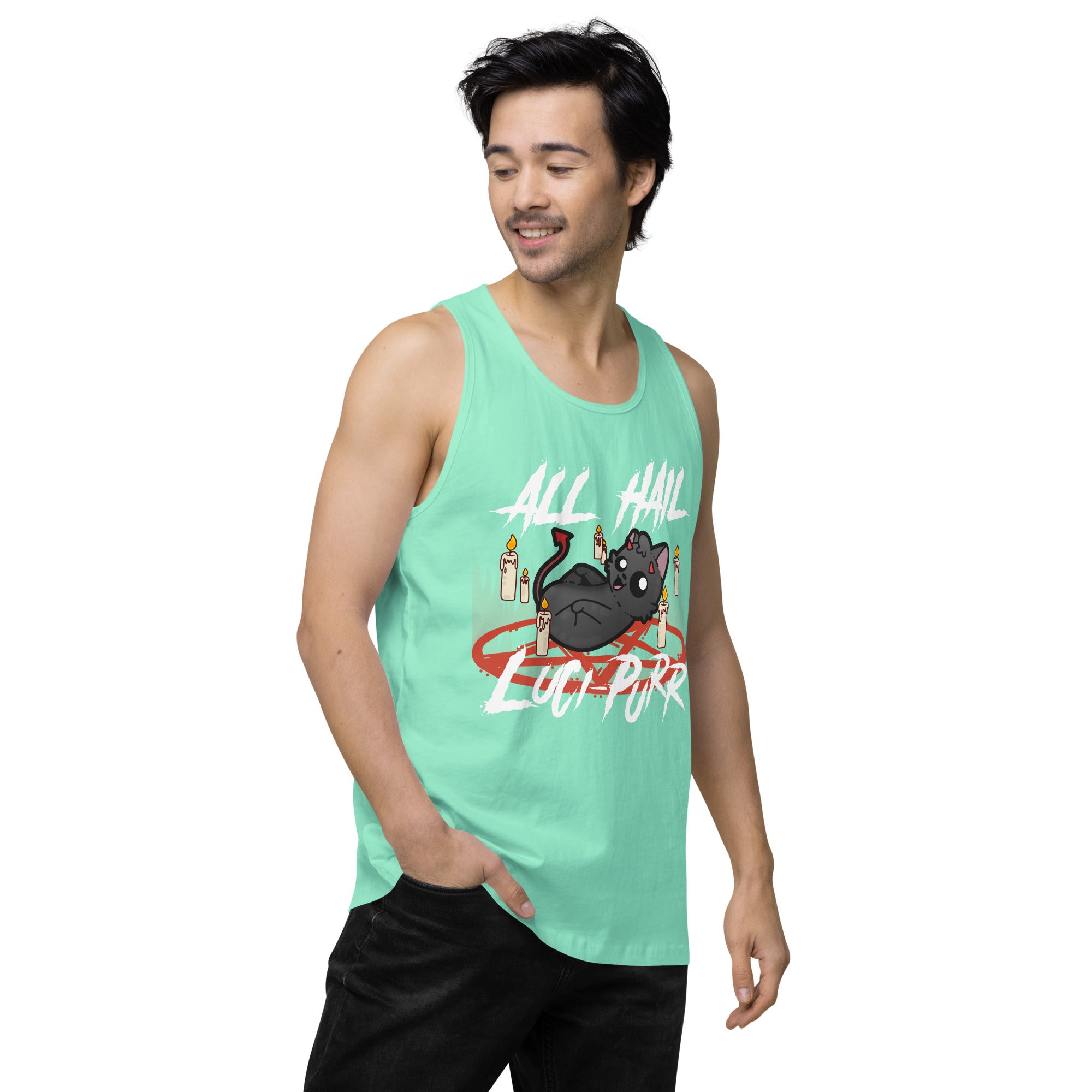 ALL HAIL LUCIPURR - Premium Tank Top - ChubbleGumLLC