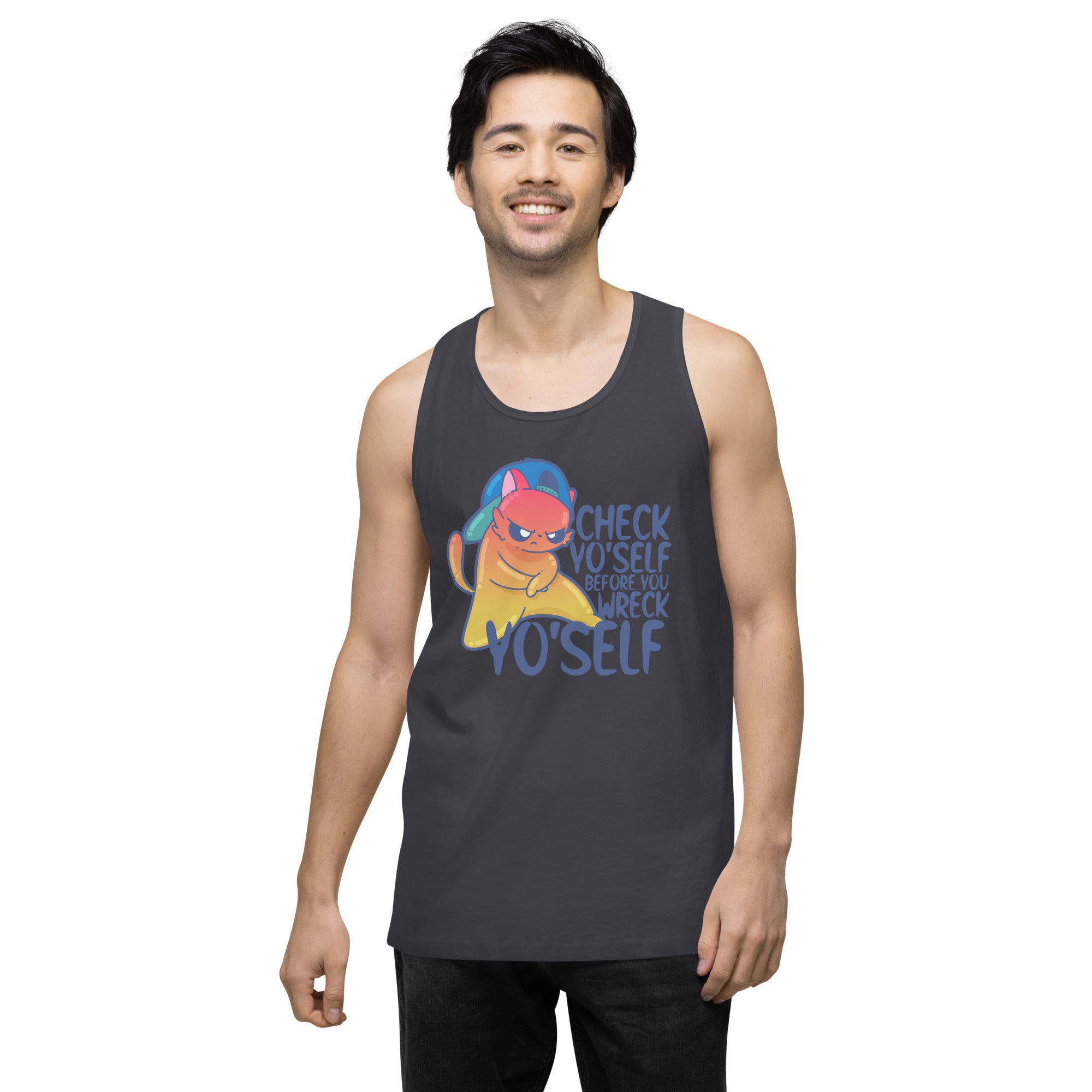 CHECK YOSELF - Premium Tank Top - ChubbleGumLLC