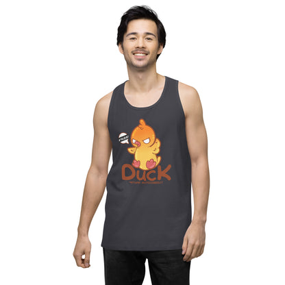 DUCK STUPID AUTOCORRECT - Premium Tank Top - ChubbleGumLLC