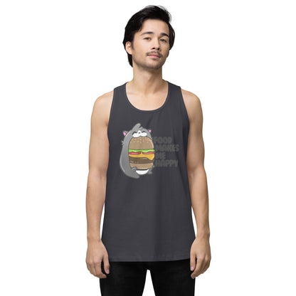 FOOD MAKES ME HAPPY - Premium Tank Top - ChubbleGumLLC