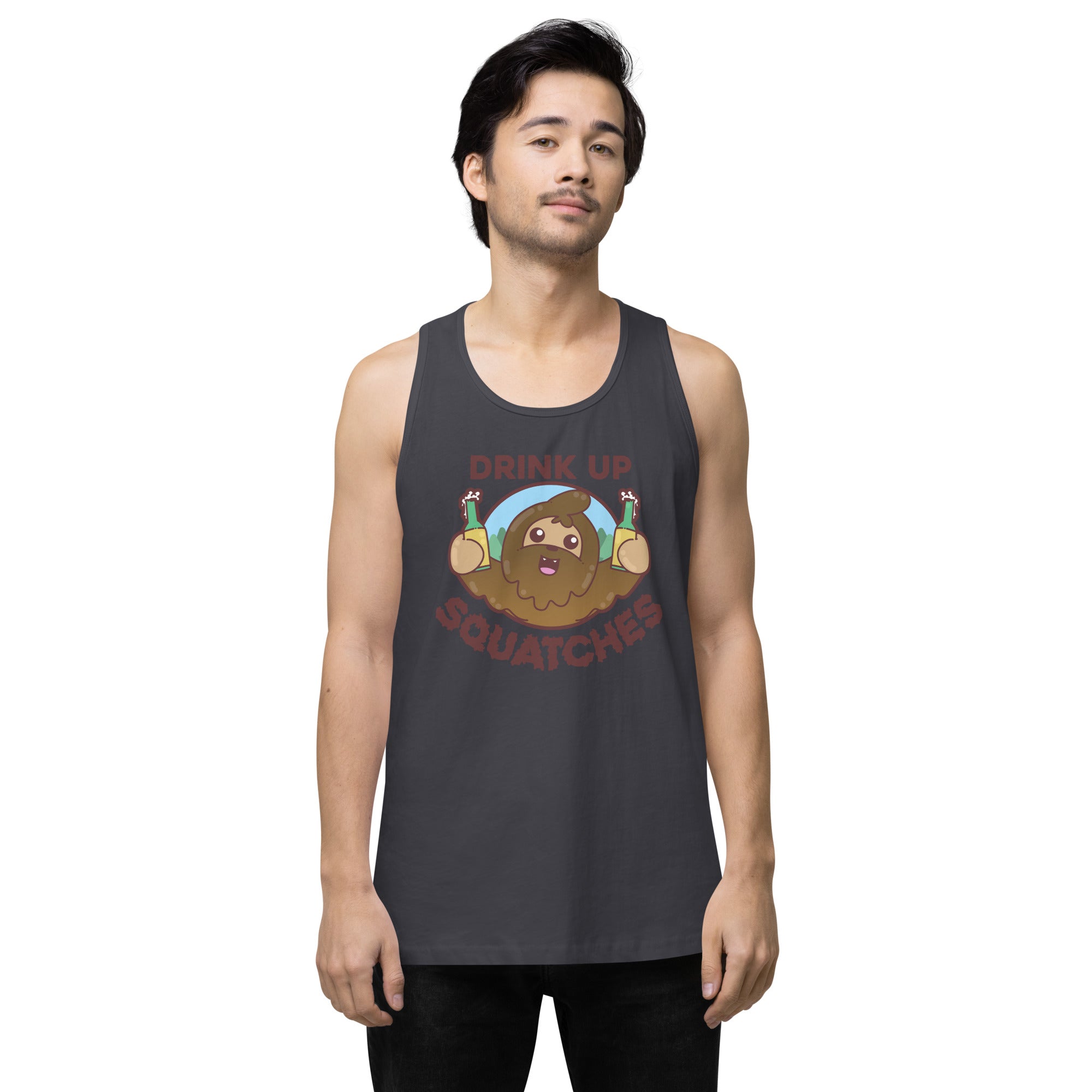 DRINK UP SQUATCHES - Premium Tank Top - ChubbleGumLLC