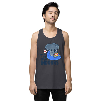 EXPLORE THE GREAT INDOORS - Premium Tank Top - ChubbleGumLLC