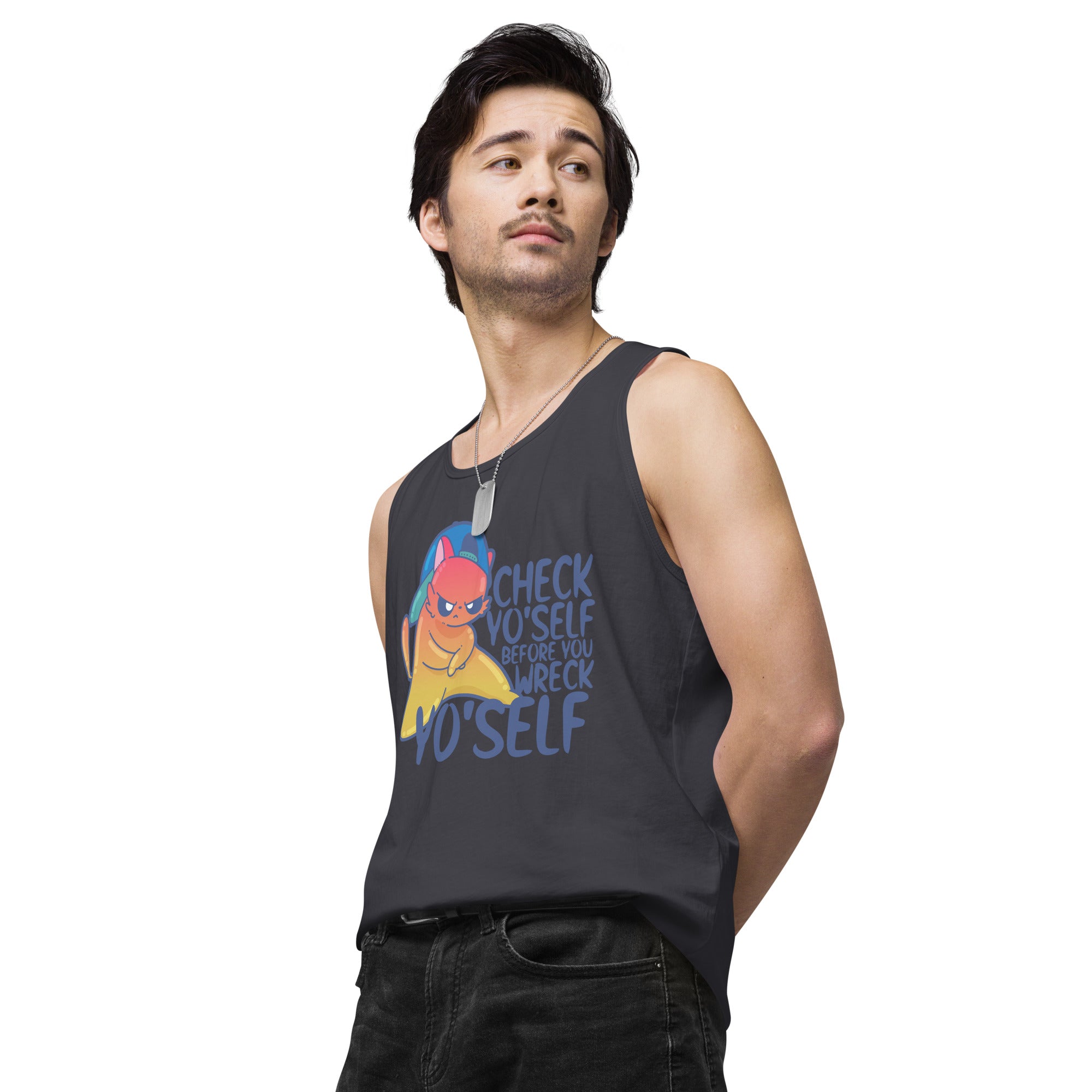 CHECK YOSELF - Premium Tank Top - ChubbleGumLLC