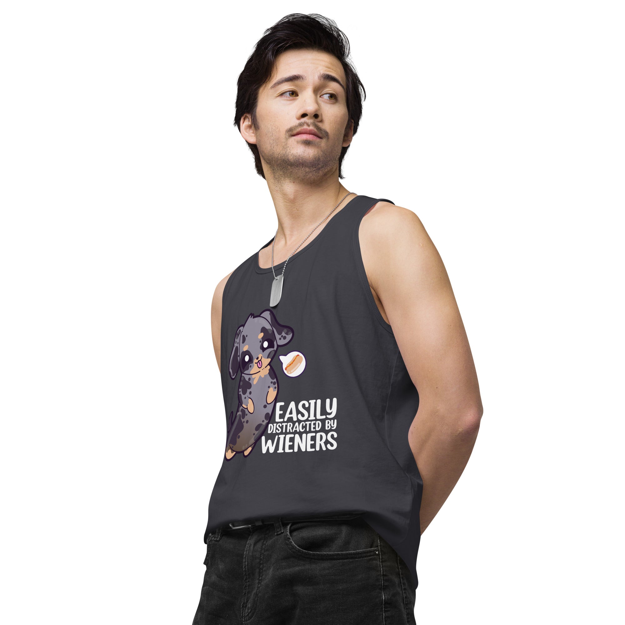 EASILY DISTRACTED BY WEINERS - Modded Premium Tank Top - ChubbleGumLLC