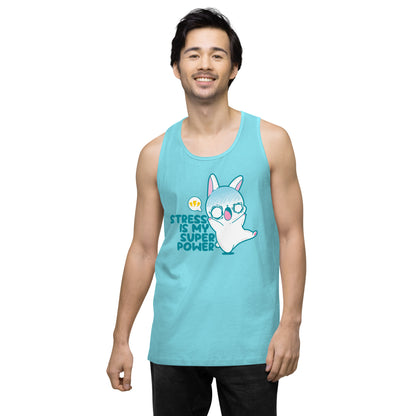 STRESS IS MY SUPERPOWER - Premium Tank Top - ChubbleGumLLC