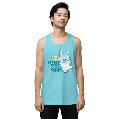 STRESS IS MY SUPERPOWER - Premium Tank Top - ChubbleGumLLC