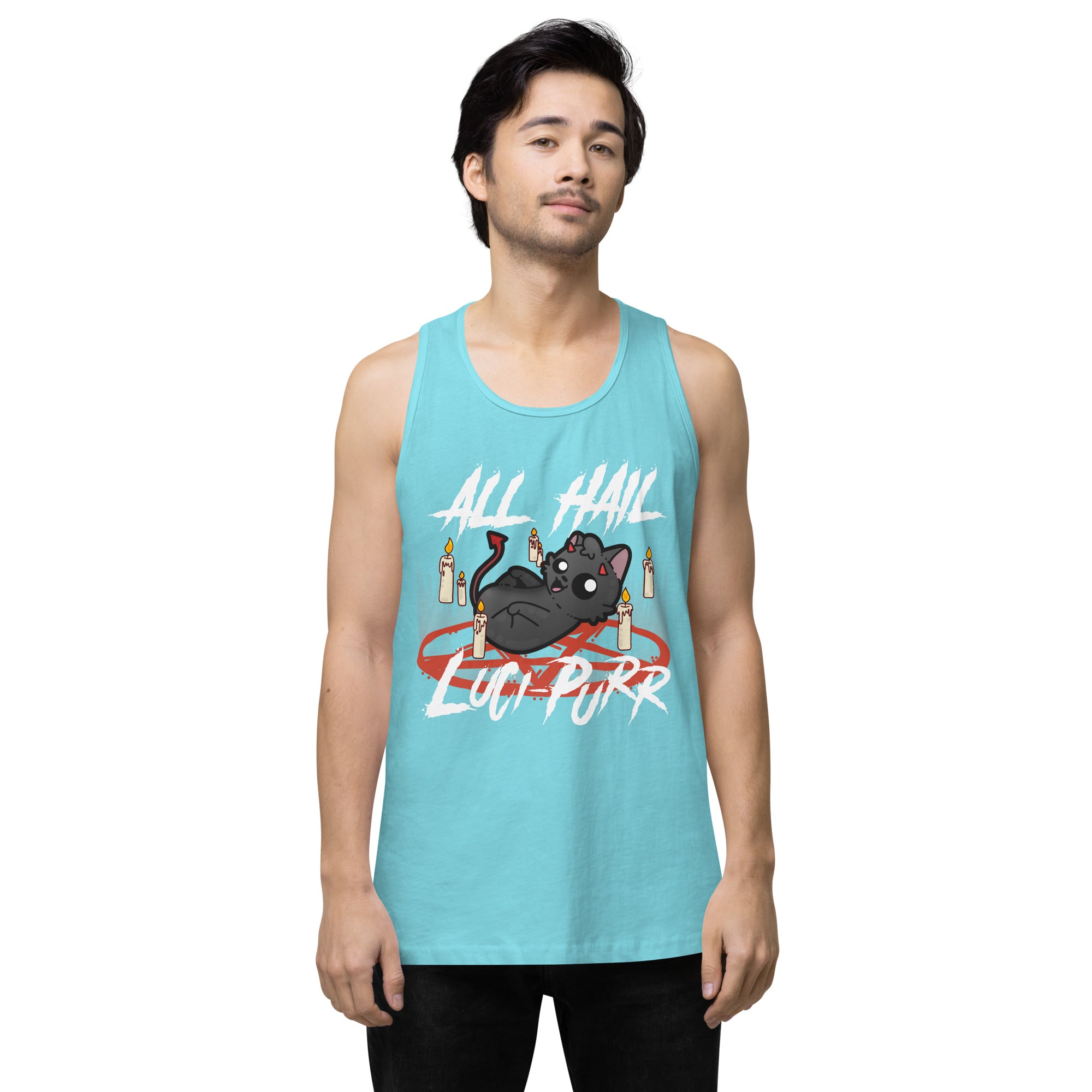 ALL HAIL LUCIPURR - Premium Tank Top - ChubbleGumLLC