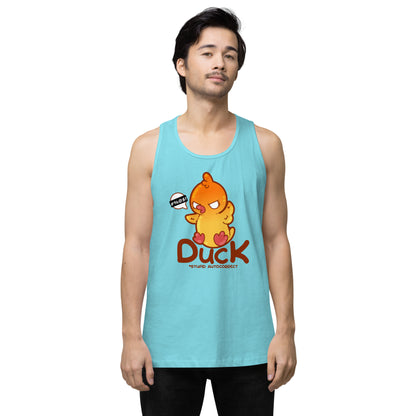 DUCK STUPID AUTOCORRECT - Premium Tank Top - ChubbleGumLLC