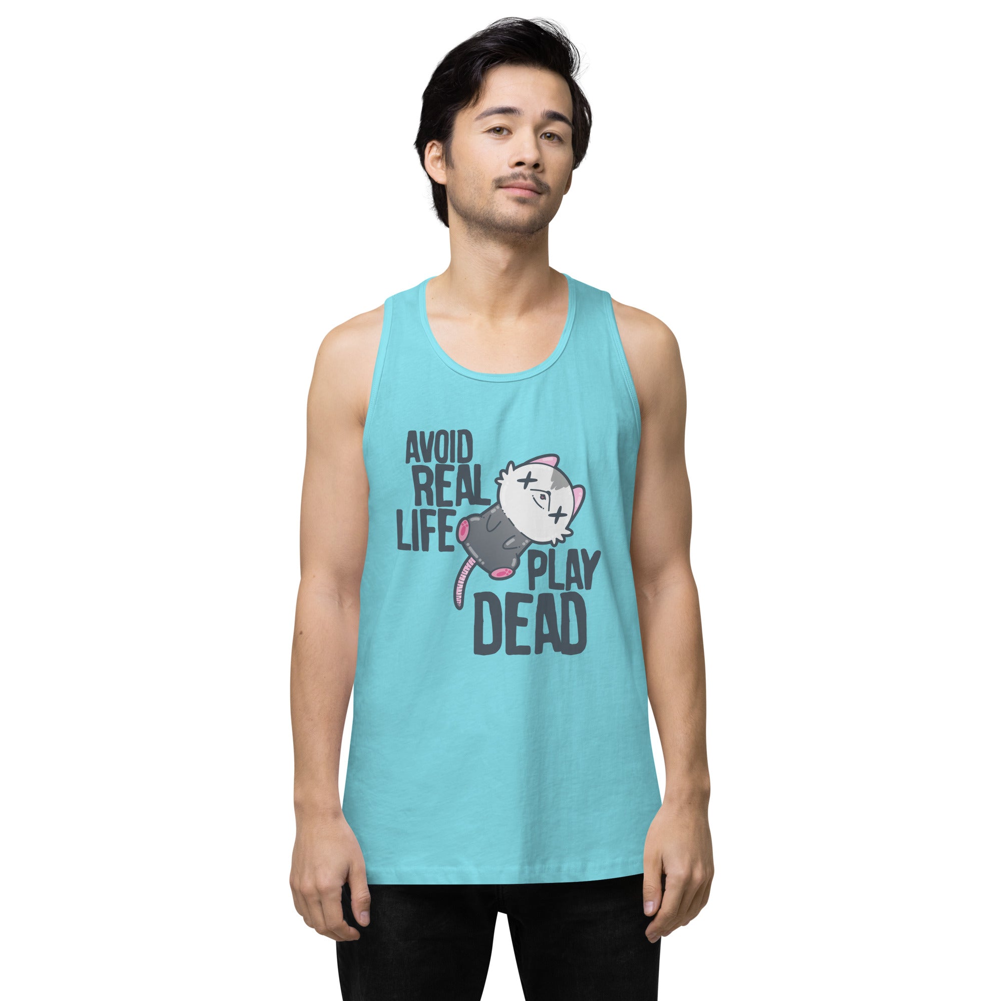 AVOID REAL LIFE PLAY DEAD - Premium Tank Top - ChubbleGumLLC