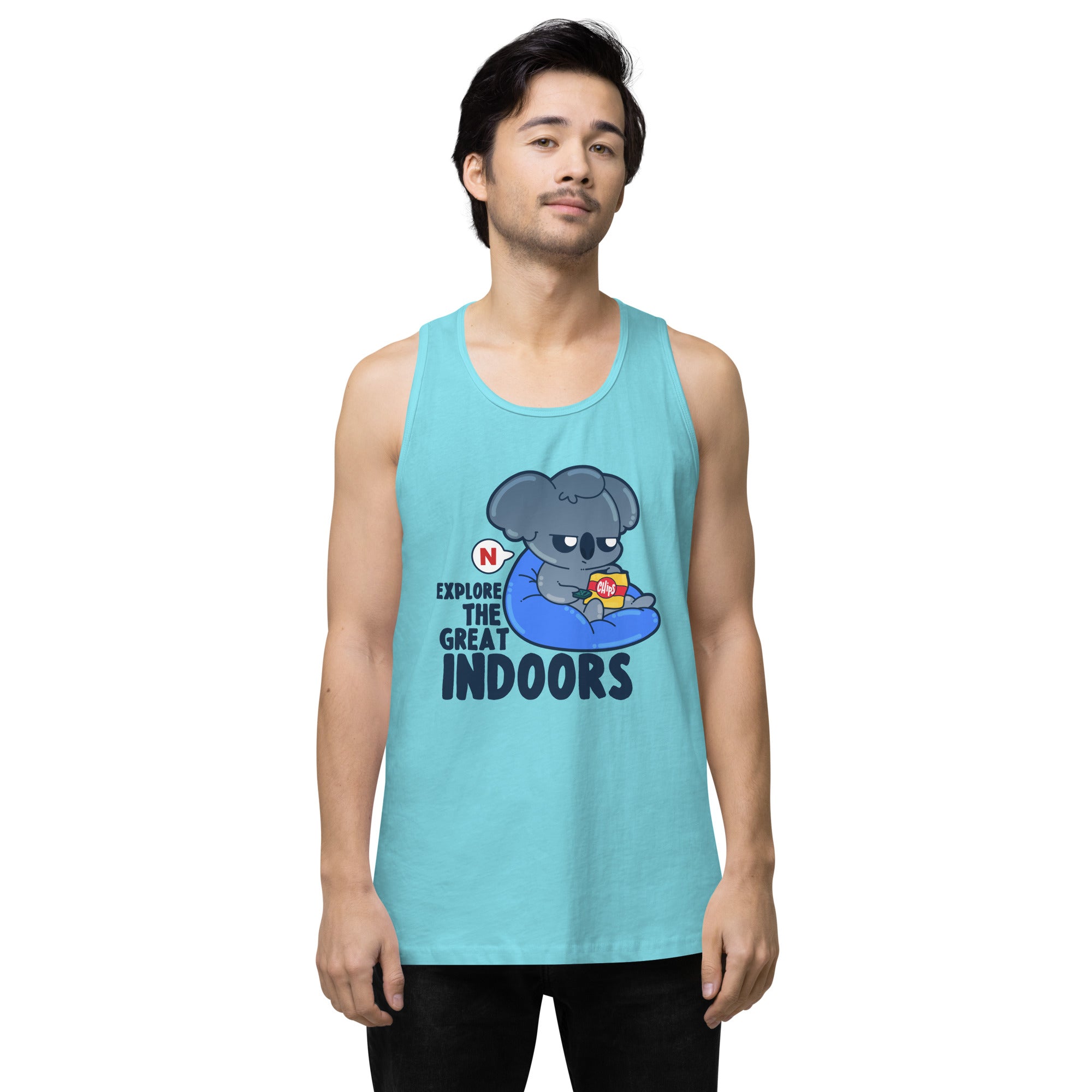 EXPLORE THE GREAT INDOORS - Premium Tank Top - ChubbleGumLLC