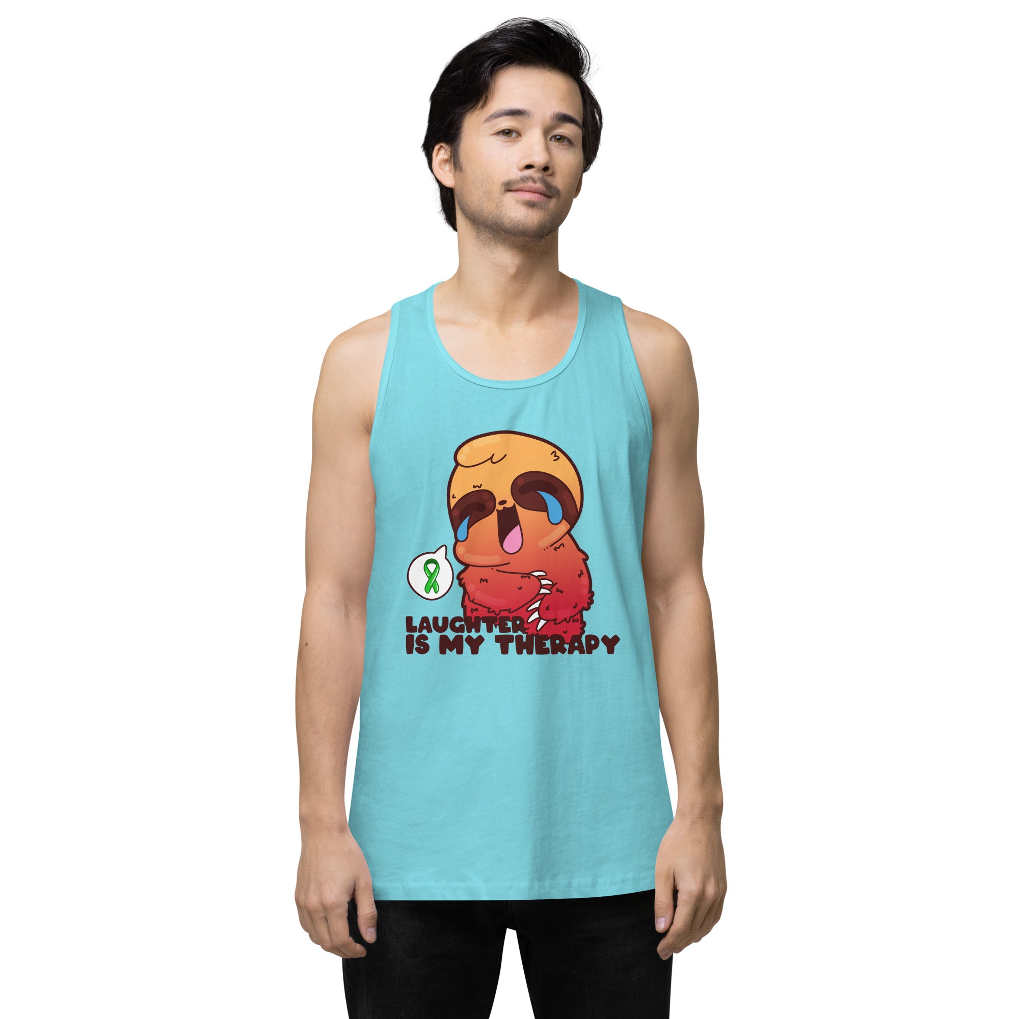 LAUGHTER IS MY THERAPY - Premium Tank Top - ChubbleGumLLC