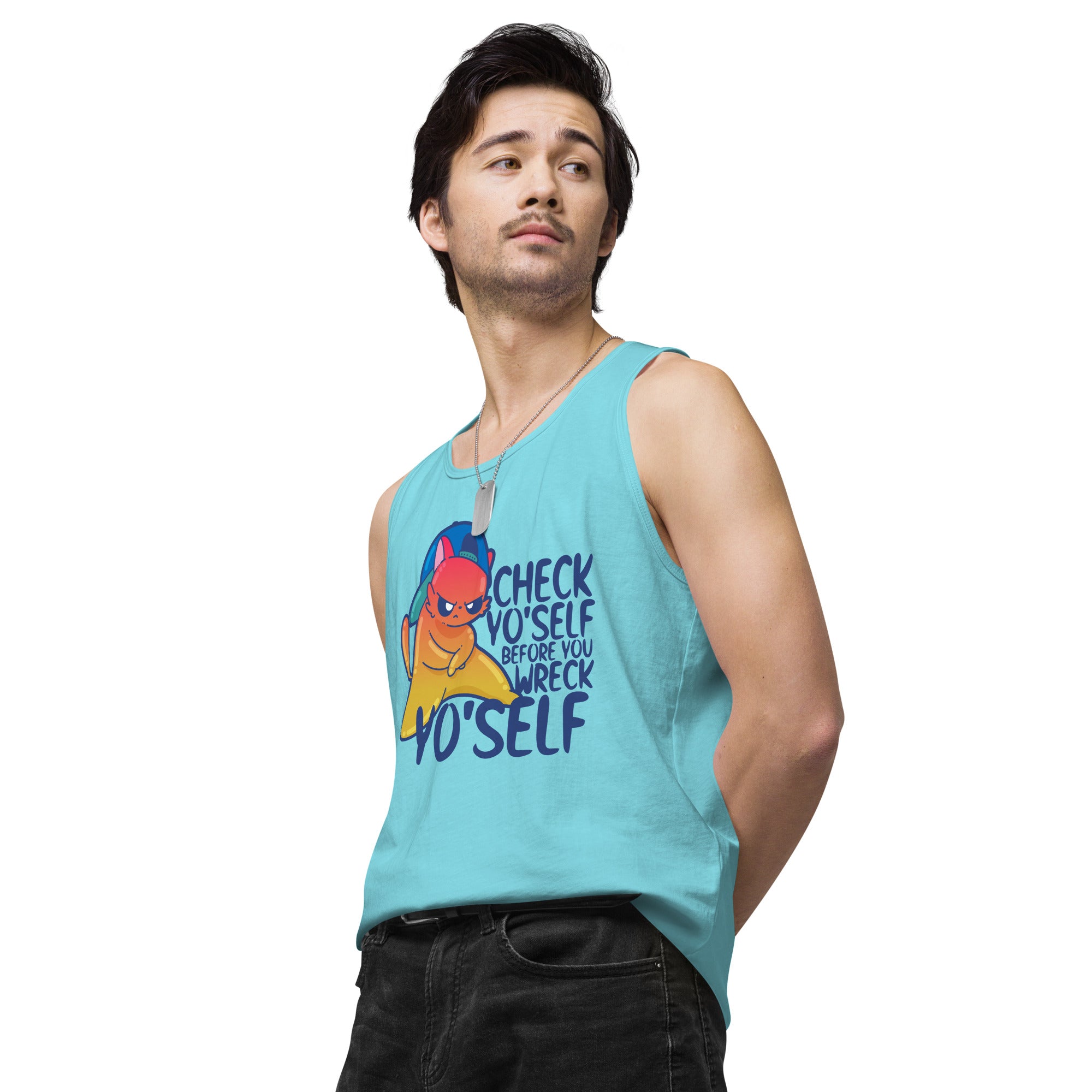 CHECK YOSELF - Premium Tank Top - ChubbleGumLLC