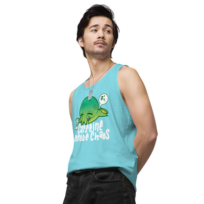 CAFFEINE BEFORE CHAOS - Modified Premium Tank Top - ChubbleGumLLC