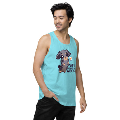 EASILY DISTRACTED BY WIENERS - Premium Tank Top - ChubbleGumLLC