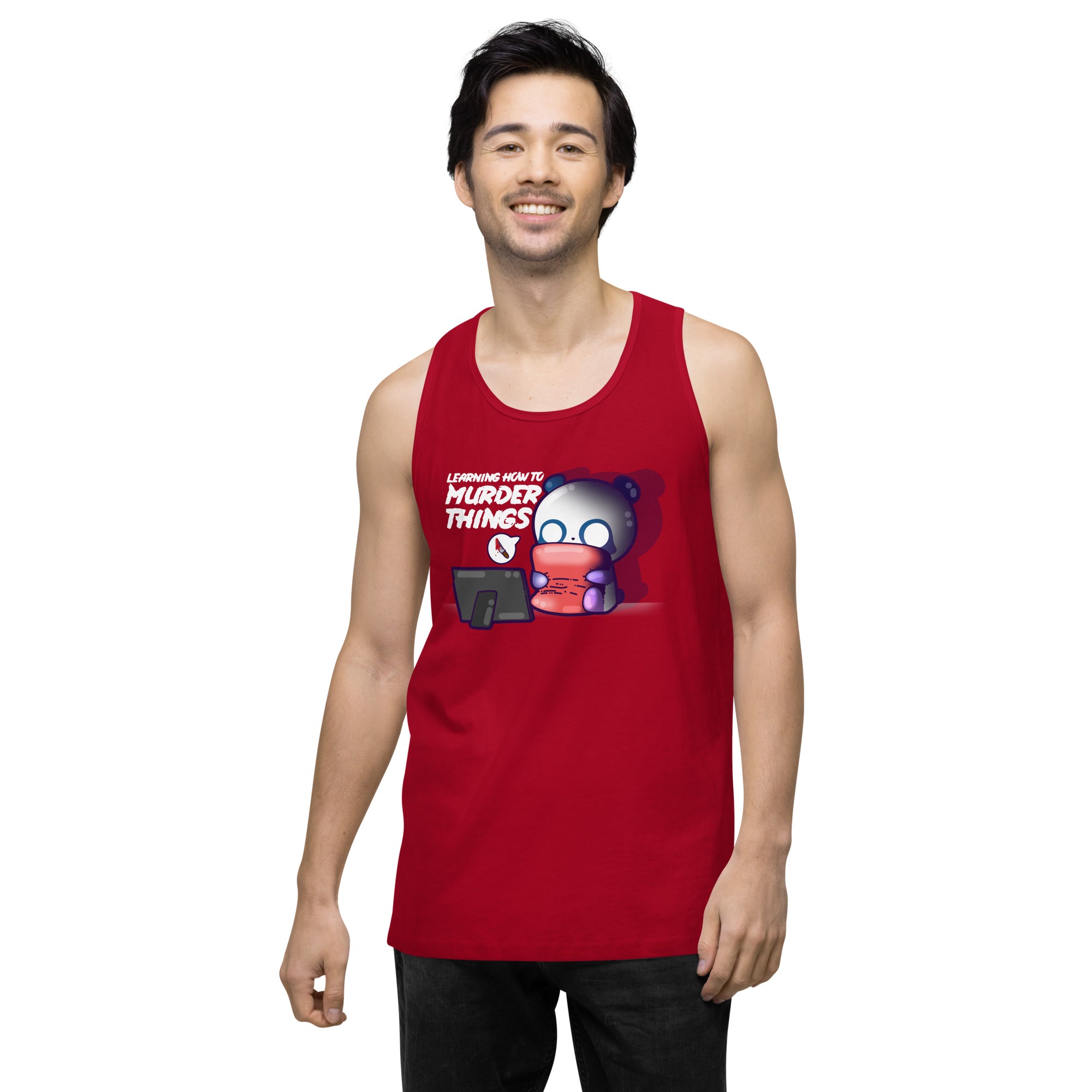 LEARNING HOW TO MURDER THINGS - Premium Tank Top - ChubbleGumLLC