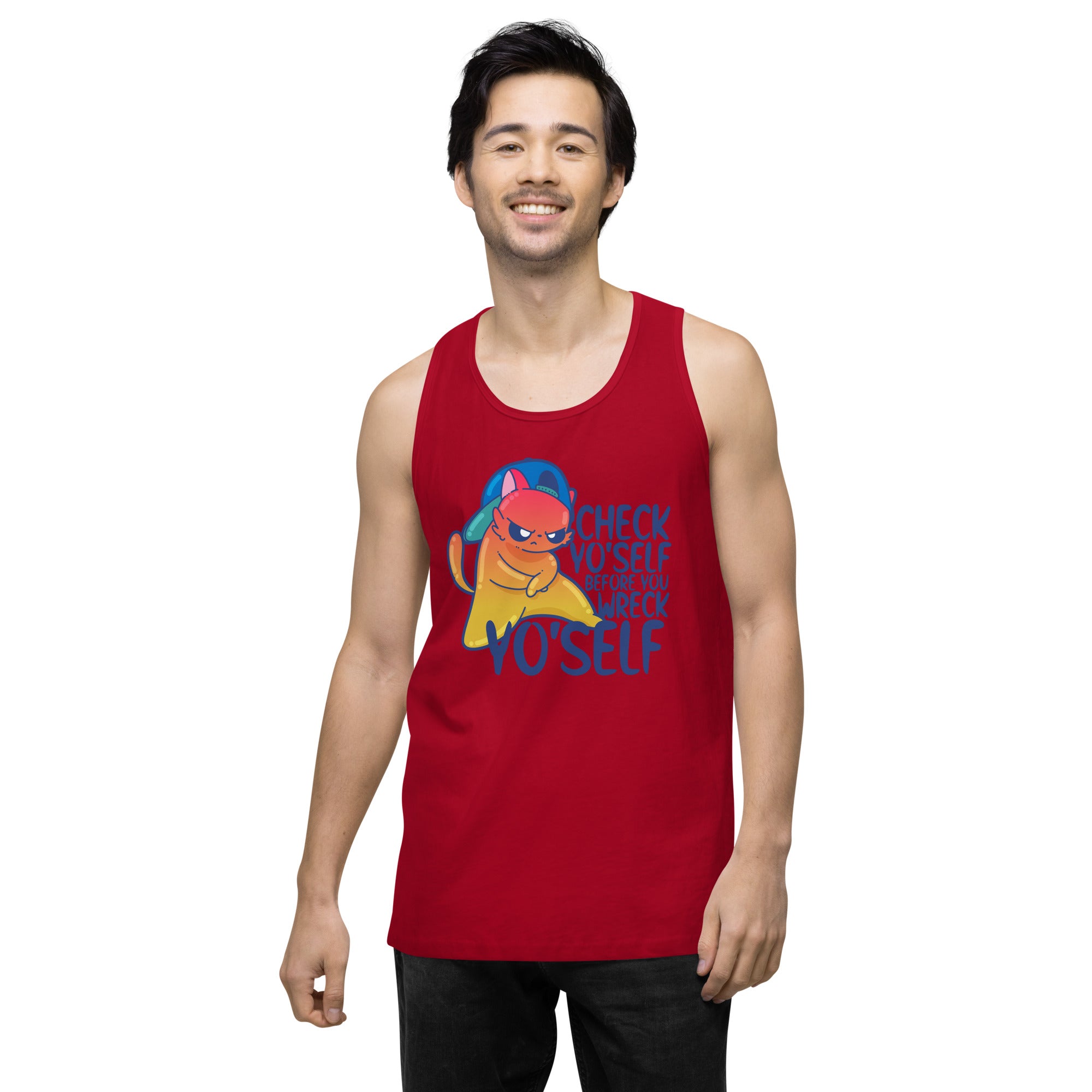 CHECK YOSELF - Premium Tank Top - ChubbleGumLLC