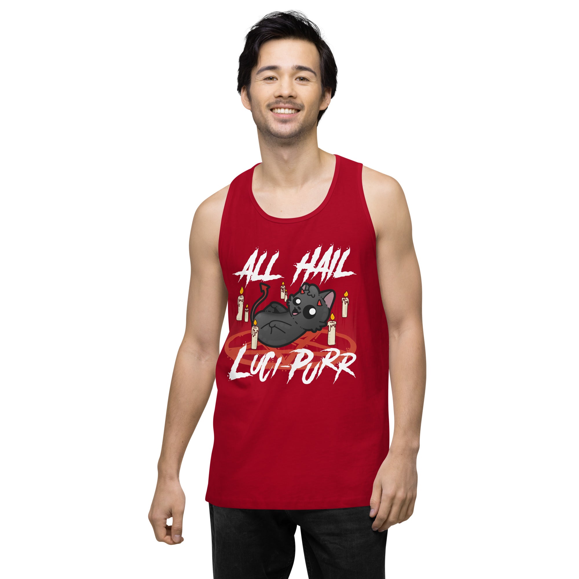 ALL HAIL LUCIPURR - Premium Tank Top - ChubbleGumLLC