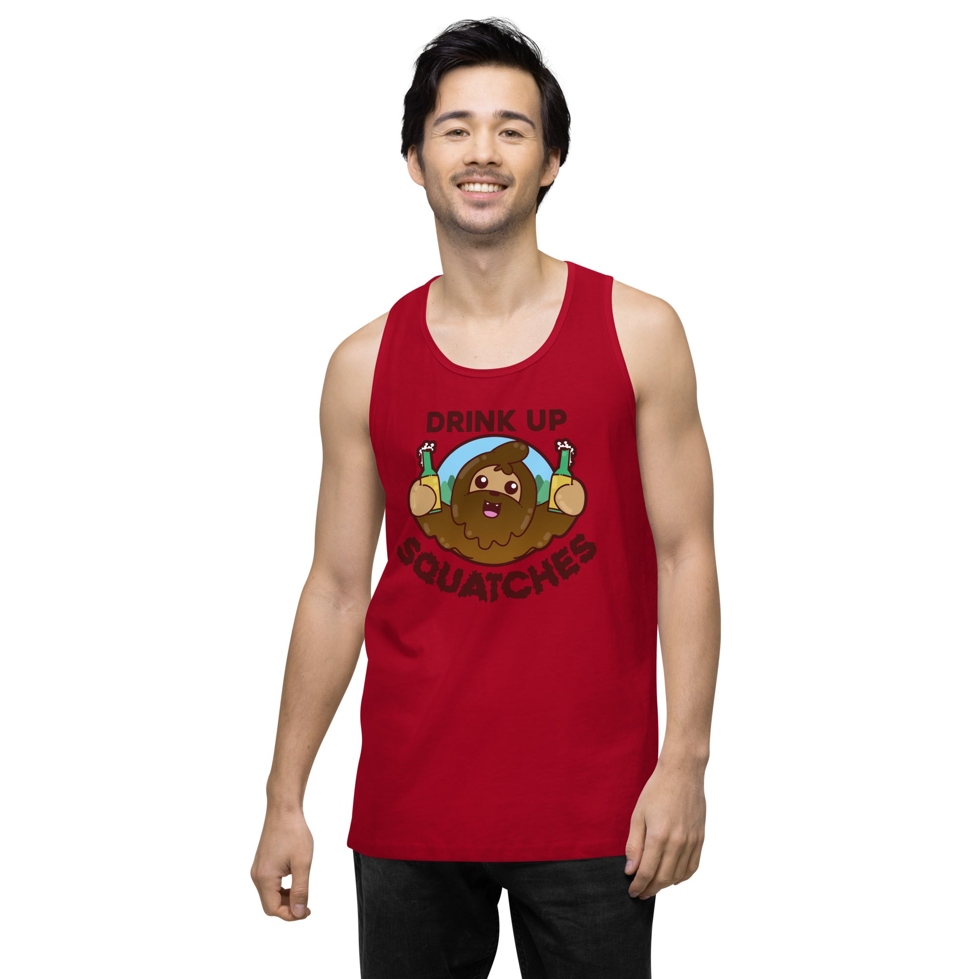 DRINK UP SQUATCHES - Premium Tank Top - ChubbleGumLLC