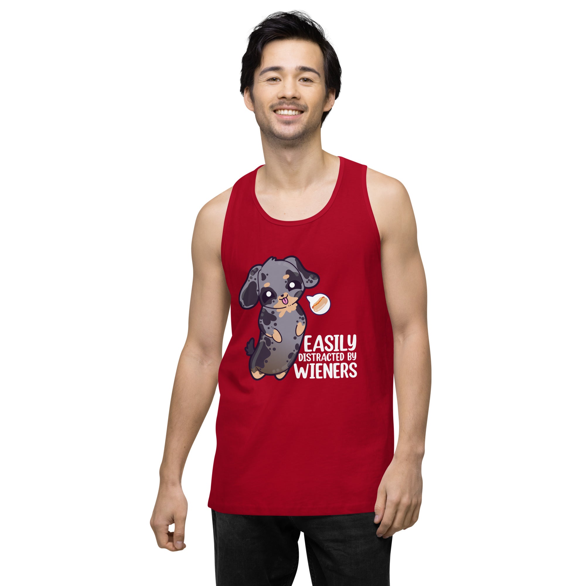 EASILY DISTRACTED BY WEINERS - Modded Premium Tank Top - ChubbleGumLLC