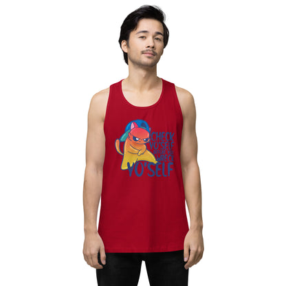 CHECK YOSELF - Premium Tank Top - ChubbleGumLLC