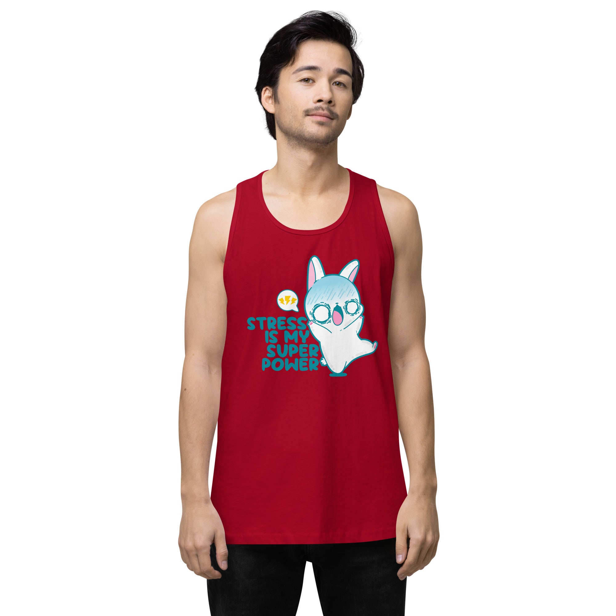 STRESS IS MY SUPERPOWER - Premium Tank Top - ChubbleGumLLC