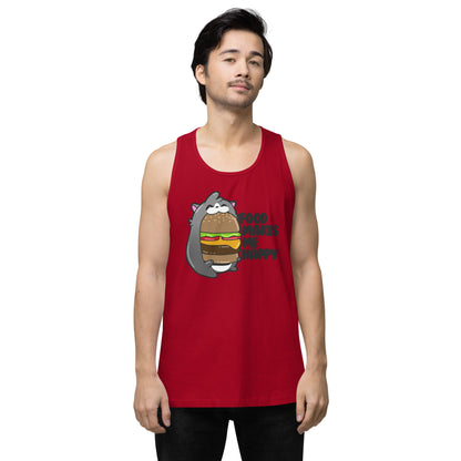 FOOD MAKES ME HAPPY - Premium Tank Top - ChubbleGumLLC