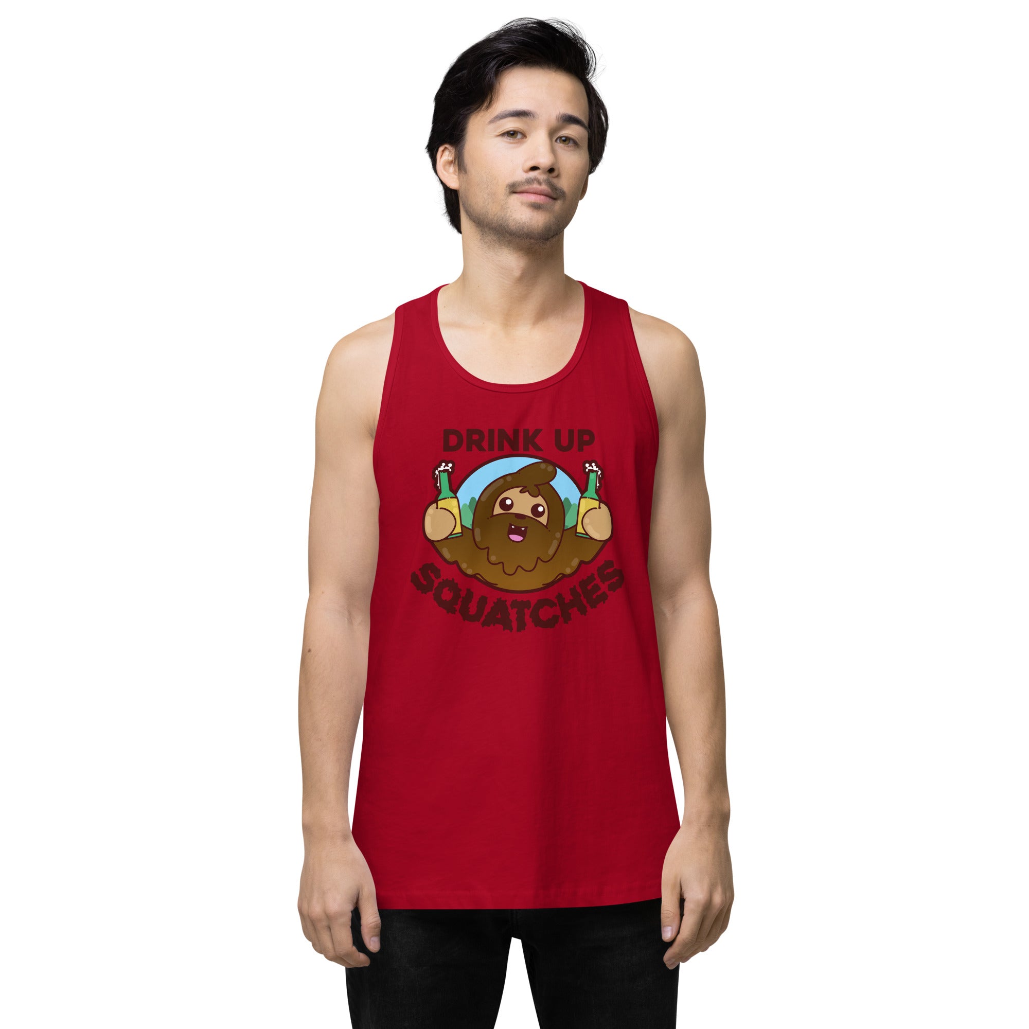 DRINK UP SQUATCHES - Premium Tank Top - ChubbleGumLLC