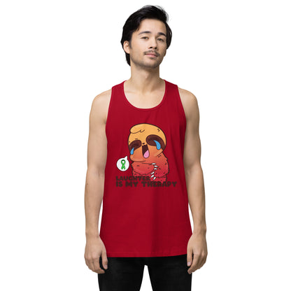 LAUGHTER IS MY THERAPY - Premium Tank Top - ChubbleGumLLC