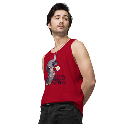 EASILY DISTRACTED BY WIENERS - Premium Tank Top - ChubbleGumLLC