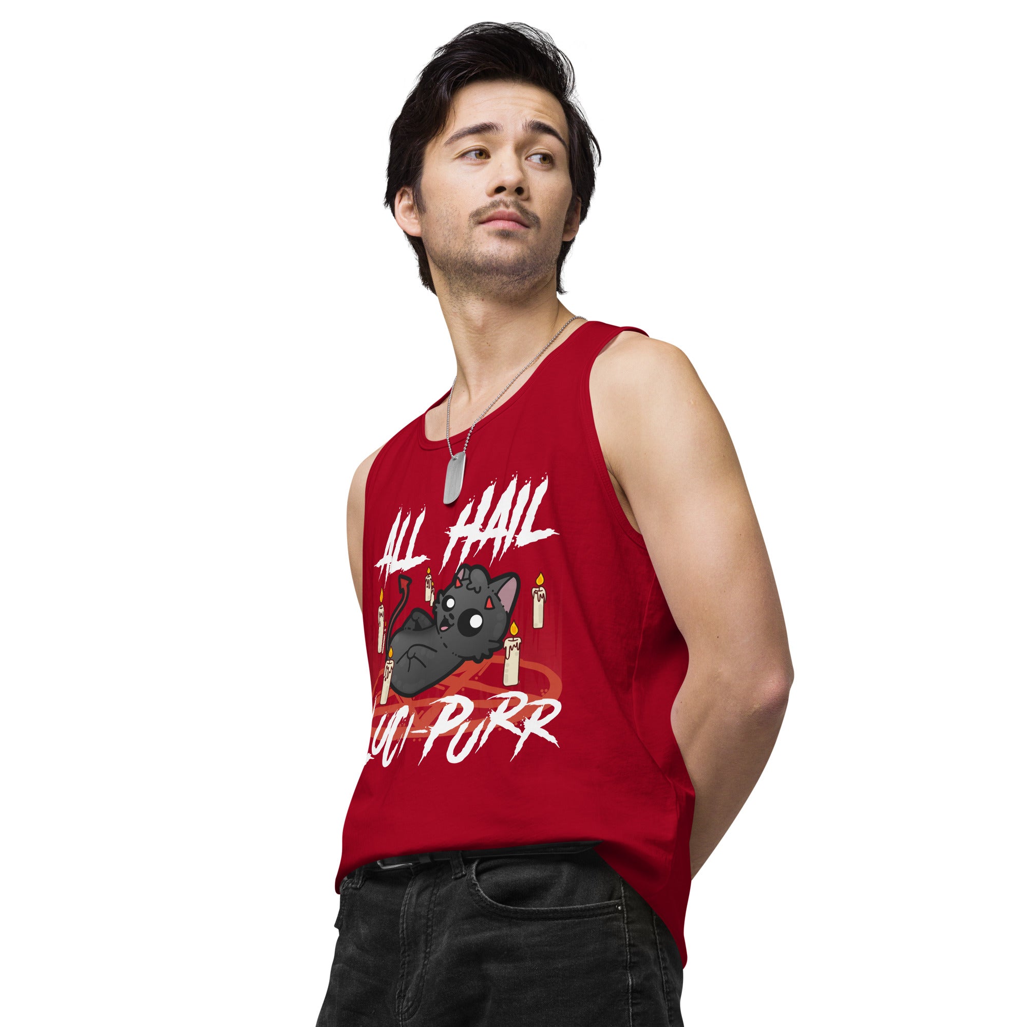 ALL HAIL LUCIPURR - Premium Tank Top - ChubbleGumLLC