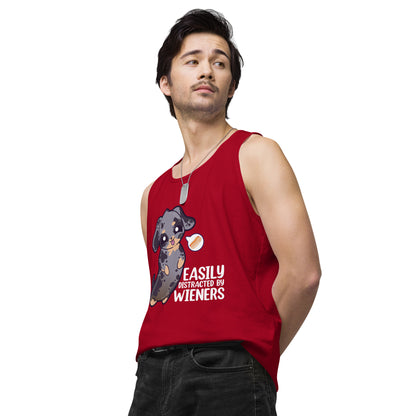 EASILY DISTRACTED BY WEINERS - Modded Premium Tank Top - ChubbleGumLLC