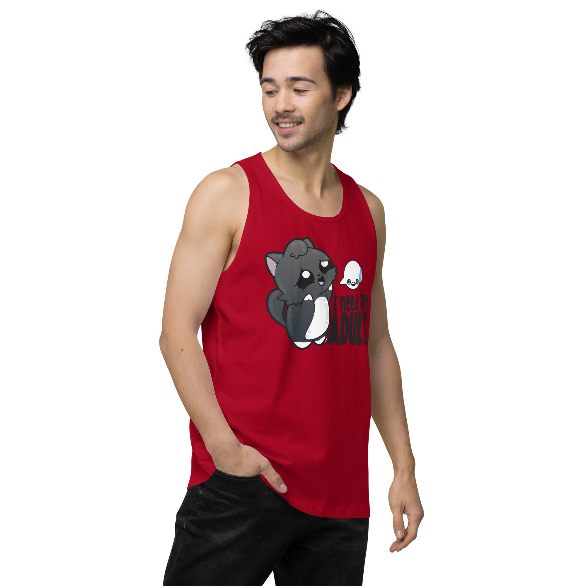 I NEED AN ADULT - Premium Tank Top - ChubbleGumLLC