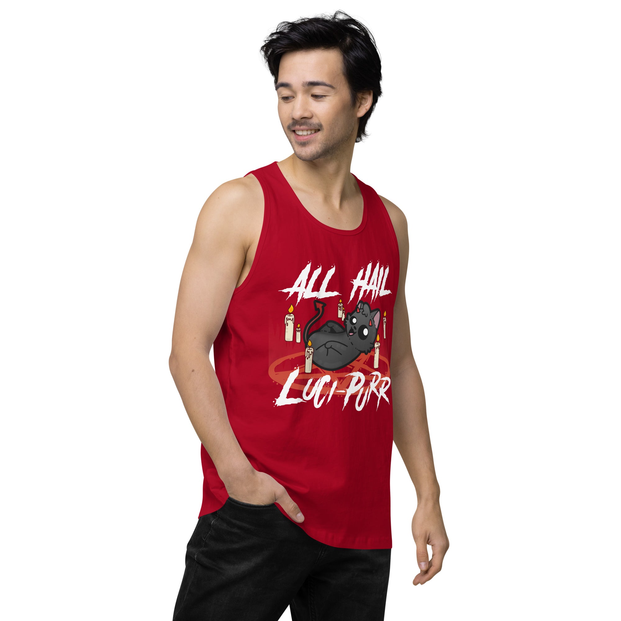 ALL HAIL LUCIPURR - Premium Tank Top - ChubbleGumLLC