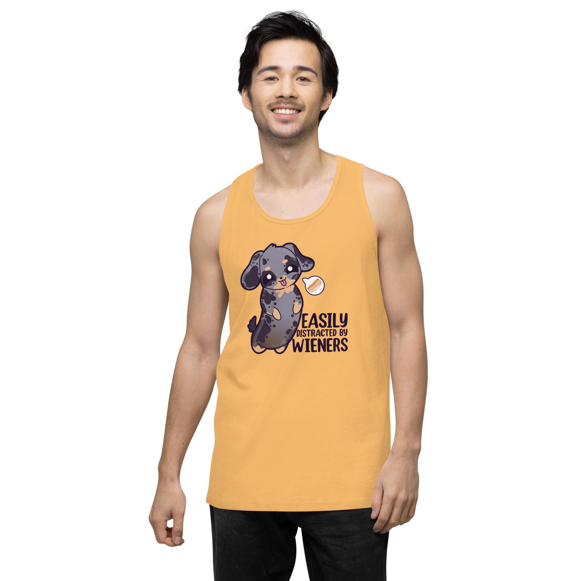 EASILY DISTRACTED BY WIENERS - Premium Tank Top - ChubbleGumLLC