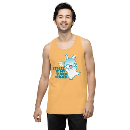 STRESS IS MY SUPERPOWER - Premium Tank Top - ChubbleGumLLC