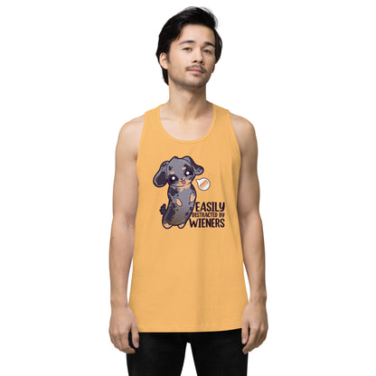 EASILY DISTRACTED BY WIENERS - Premium Tank Top - ChubbleGumLLC