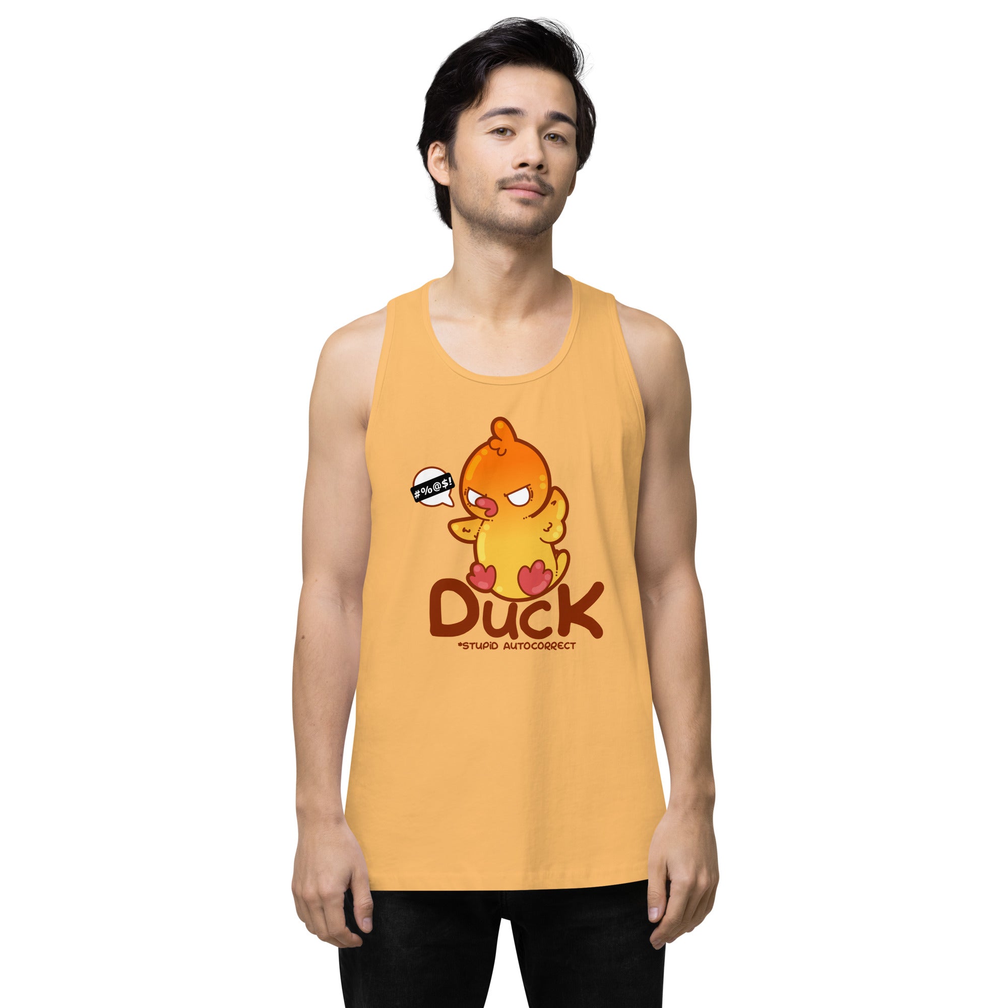 DUCK STUPID AUTOCORRECT - Premium Tank Top - ChubbleGumLLC