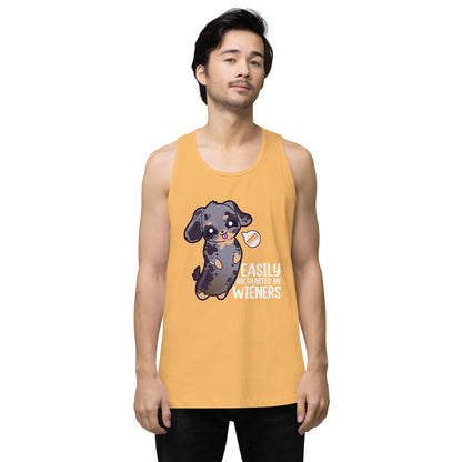 EASILY DISTRACTED BY WEINERS - Modded Premium Tank Top - ChubbleGumLLC