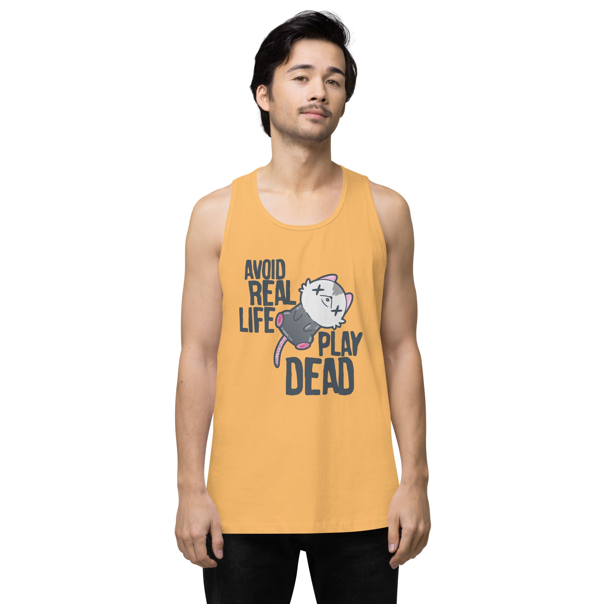 AVOID REAL LIFE PLAY DEAD - Premium Tank Top - ChubbleGumLLC