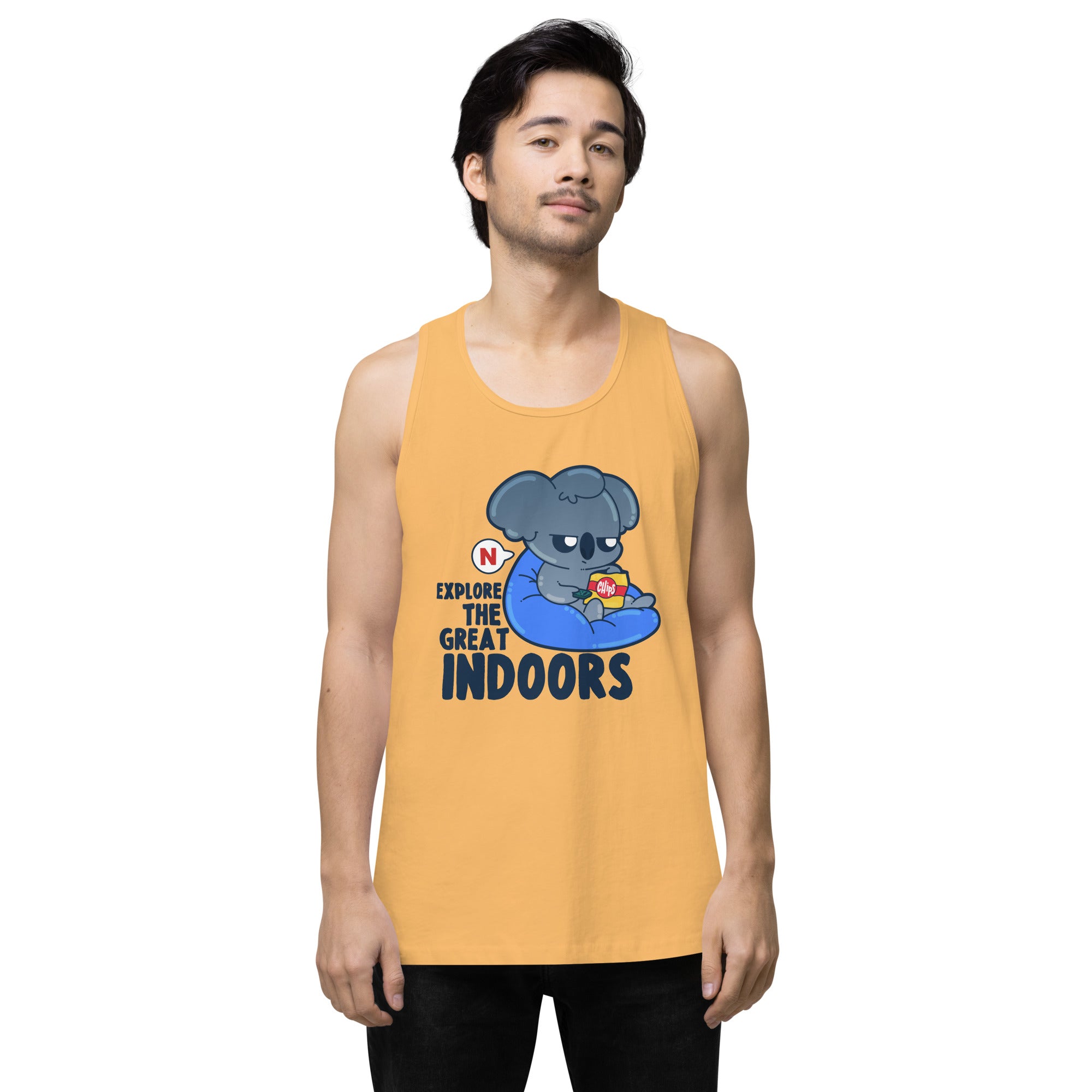 EXPLORE THE GREAT INDOORS - Premium Tank Top - ChubbleGumLLC