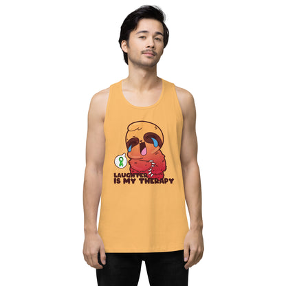 LAUGHTER IS MY THERAPY - Premium Tank Top - ChubbleGumLLC