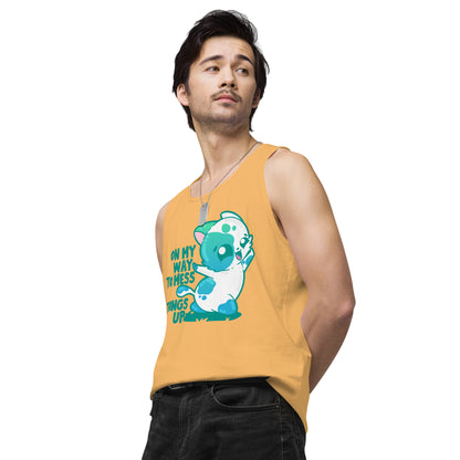 ON MY WAY TO MESS THINGS UP - Premium Tank Top - ChubbleGumLLC