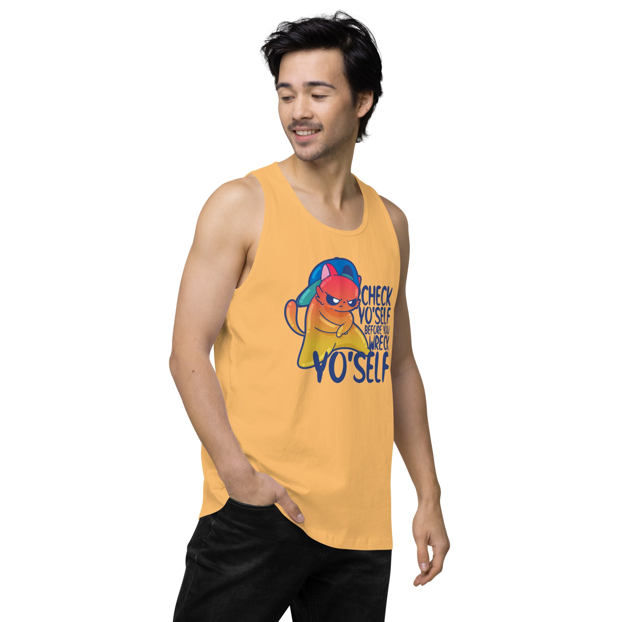 CHECK YOSELF - Premium Tank Top - ChubbleGumLLC