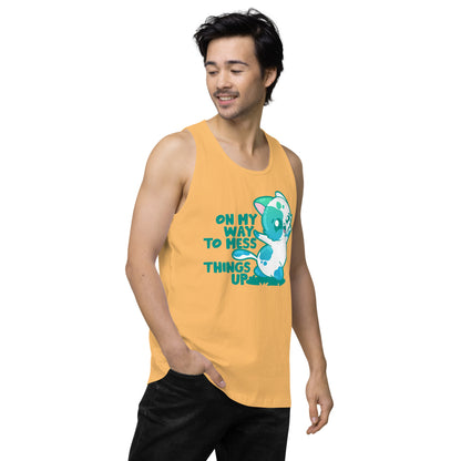 ON MY WAY TO MESS THINGS UP - Premium Tank Top - ChubbleGumLLC