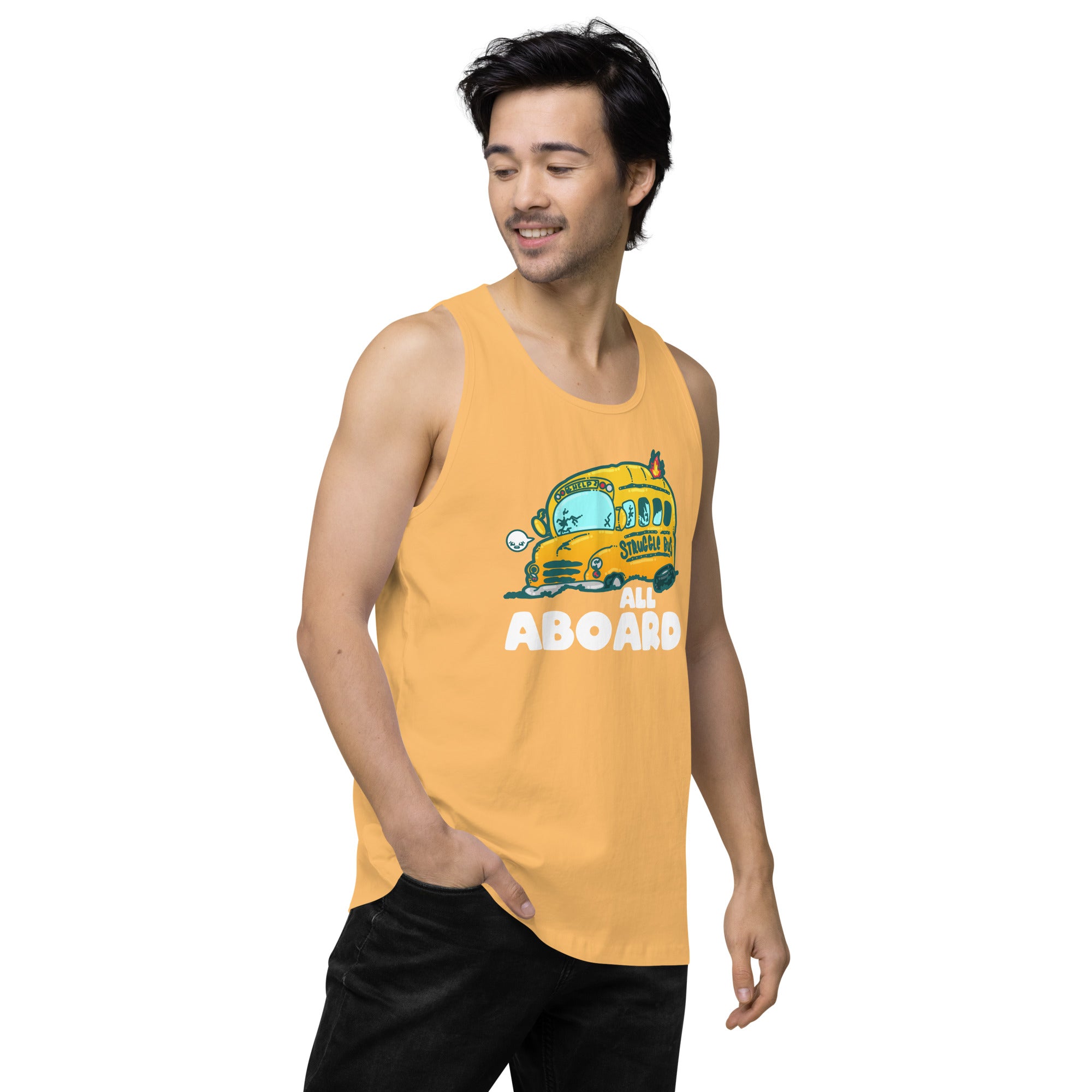 ALL ABOARD THE STRUGGLE BUS - Modified Premium Tank Top - ChubbleGumLLC