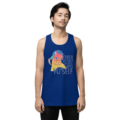 CHECK YOSELF - Premium Tank Top - ChubbleGumLLC