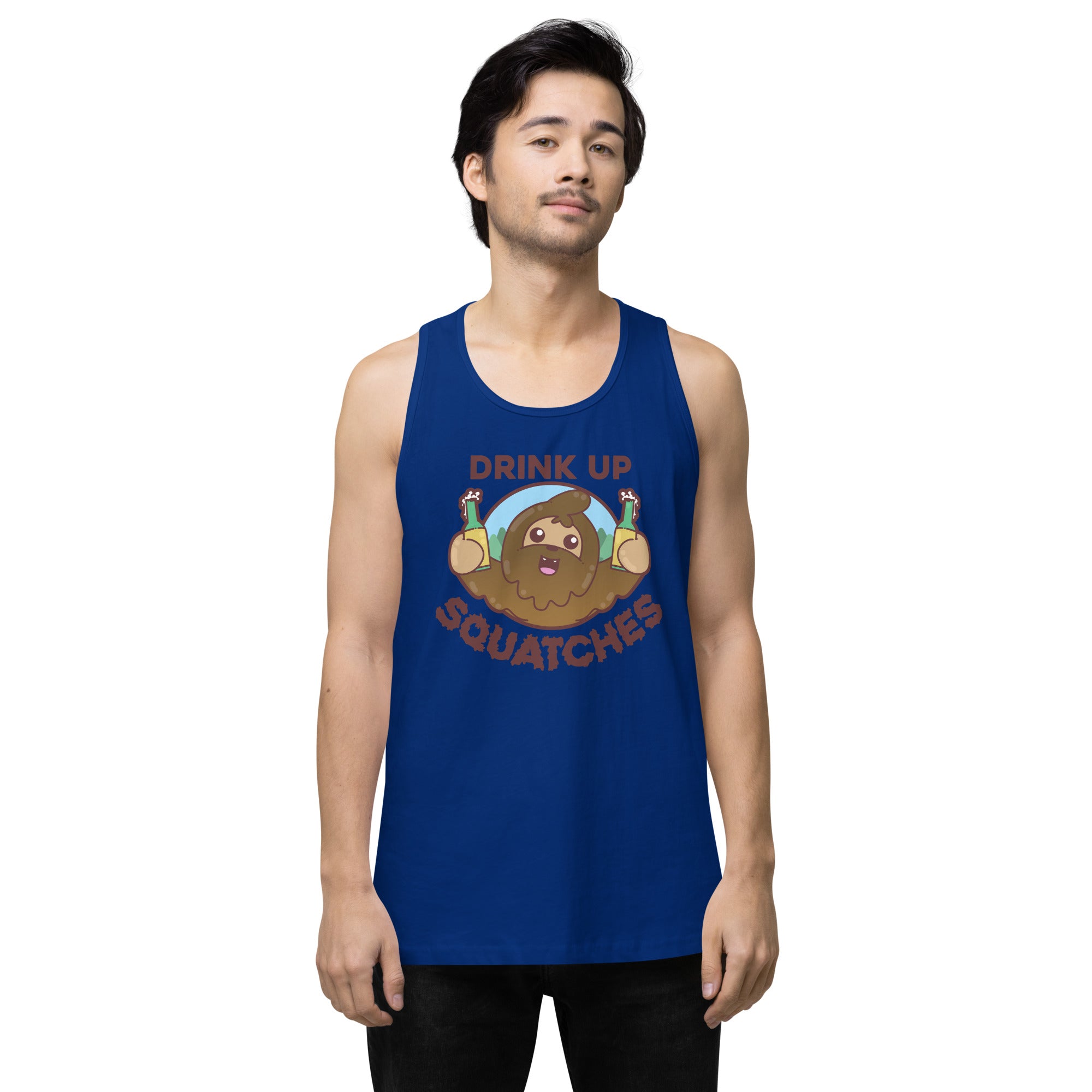 DRINK UP SQUATCHES - Premium Tank Top - ChubbleGumLLC